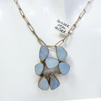 Sterling Silver 7-Stone Boulder Opal Cluster Pendant Necklace - 20"