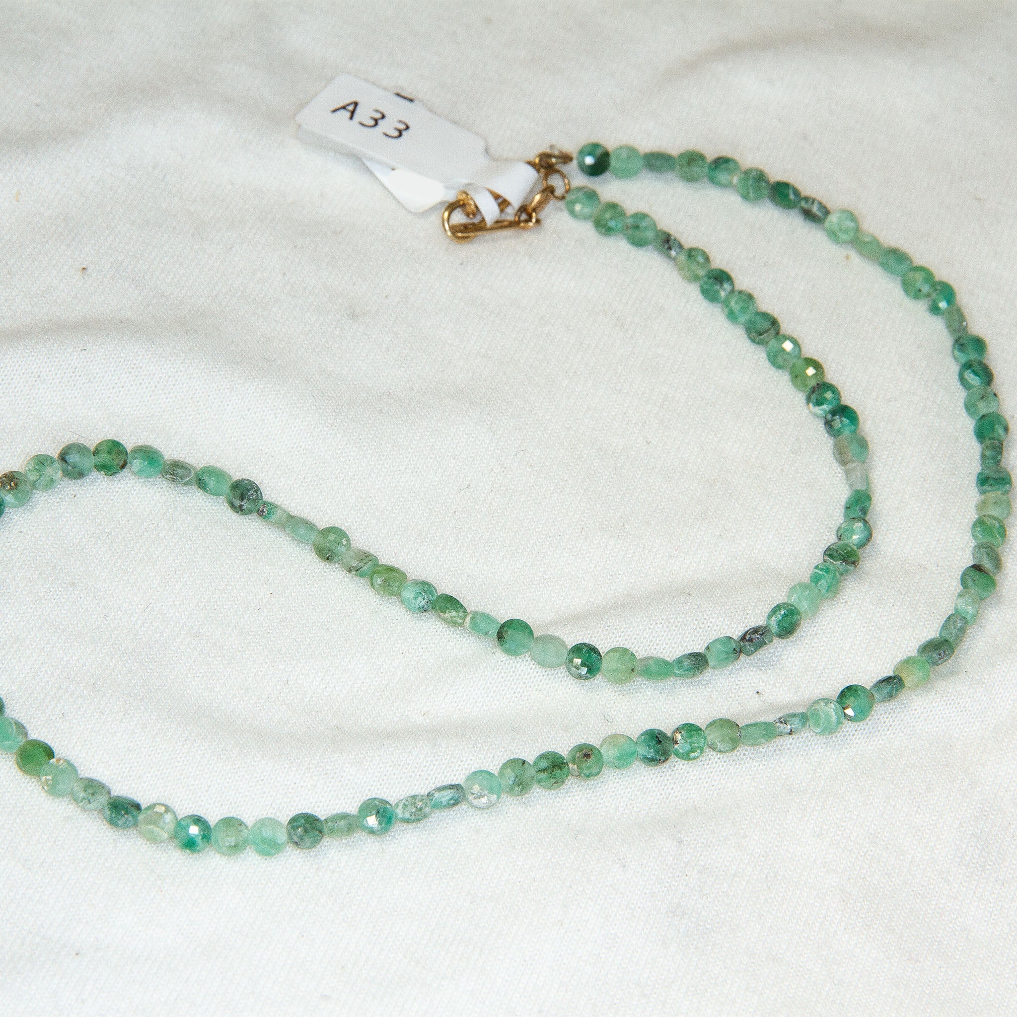 18" Faceted Emerald Beaded Necklace