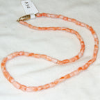 18" Pink Coral Tubular Bead Necklace