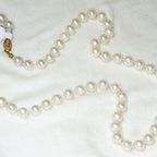 Elegant 20" 7mm Knotted Pearl Necklace with 14K Yellow Gold Clasp