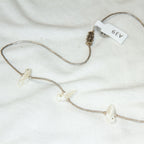16" Liquid Silver & Carved Bird Bead Necklace
