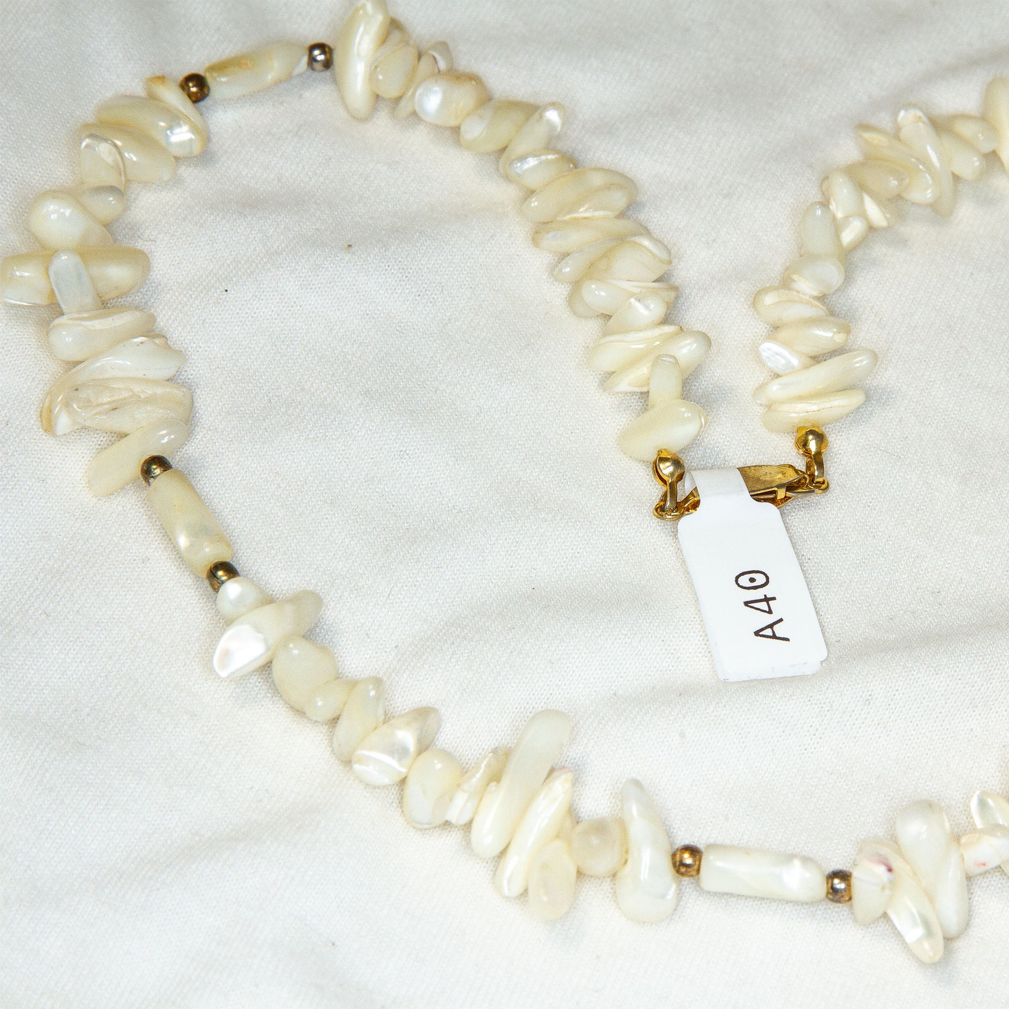 Mother of Pearl Freeform Bead Necklace - 18" - Pre-Owned