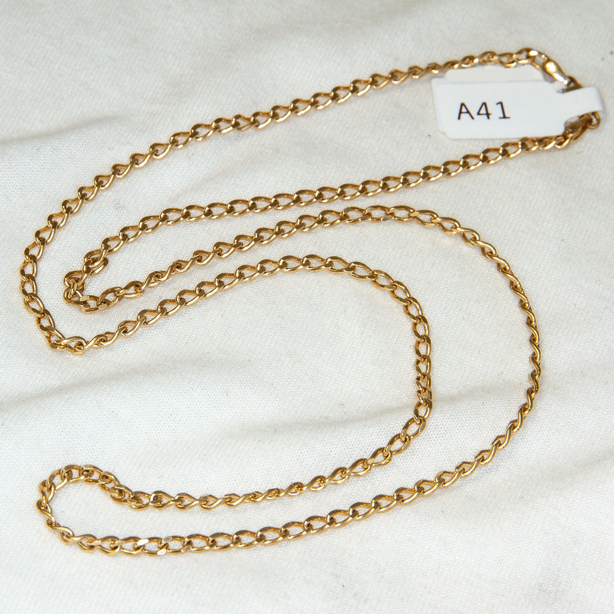 10k Yellow Gold Curb Link Chain Necklace - 22" - Pre-Owned