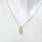 10k Yellow Gold Pearl & Diamond Accent Pendant Necklace - 16"