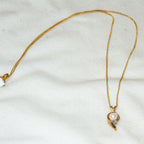 10k Yellow Gold Pearl & Diamond Accent Pendant Necklace - 16"