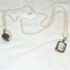 21" Hand-Knotted Seed Pearl Necklace with Cameo Pendant