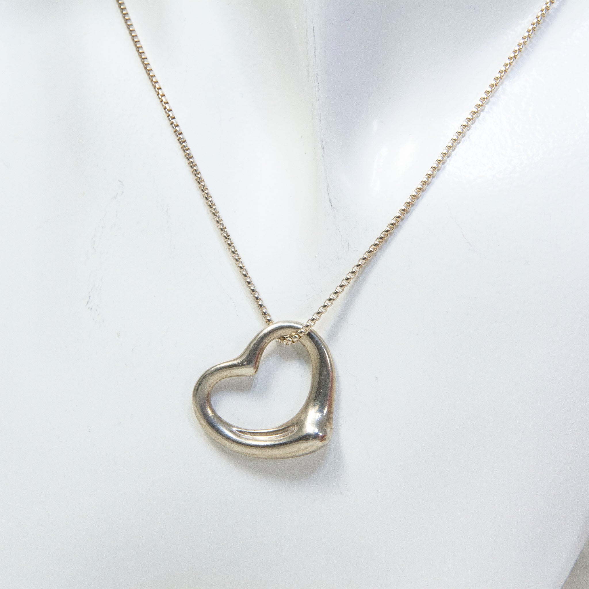 Sterling Silver Floating Open Heart Pendant Necklace - 20" Main image