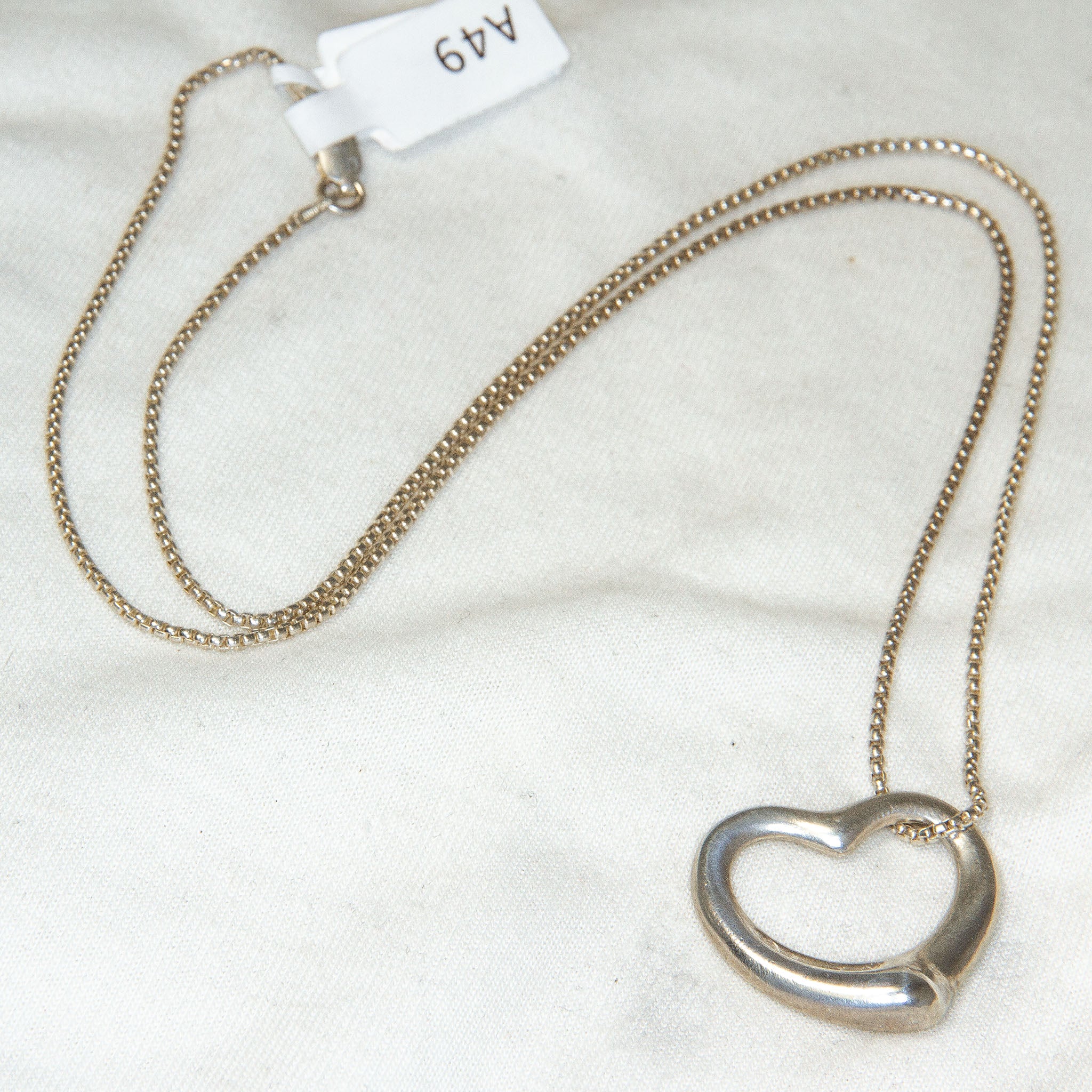 Sterling Silver Floating Open Heart Pendant Necklace - 20" Secondary image