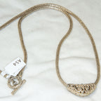 Heavy Sterling Silver Woven Chain & Ornate Slider Pendant - 22"