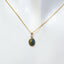 10k Yellow Gold Solid Black Opal Pendant Necklace - 18"