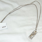 10k White Gold Two-Tone Diamond Vine Pendant Necklace - 19"