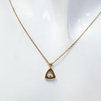 14k Yellow Gold Geometric Diamond Accent Pendant Necklace - 17"