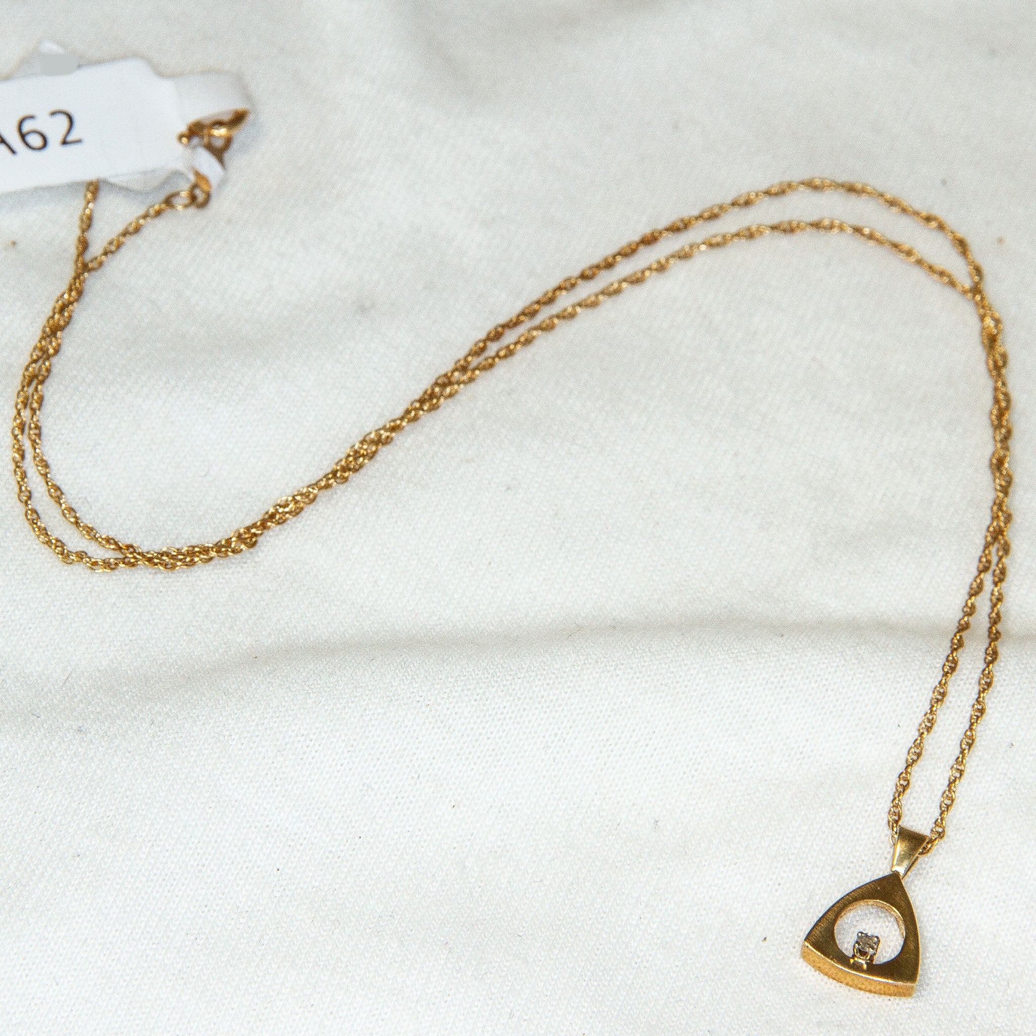 14k Yellow Gold Geometric Diamond Accent Pendant Necklace - 17" Secondary image