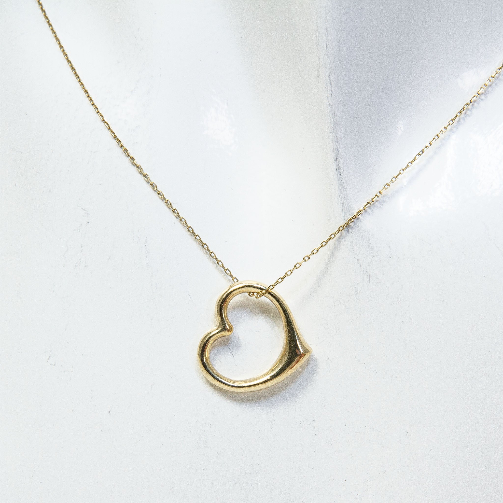 10k Yellow Gold Floating Open Heart Pendant Necklace - 18" Main image