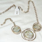 Sterling Silver & Roman Glass Orbital Three-Disc Necklace