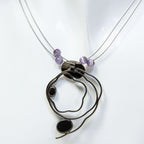 Christophe Poly Modernist Pendant with Purple Glass Accents - 18"