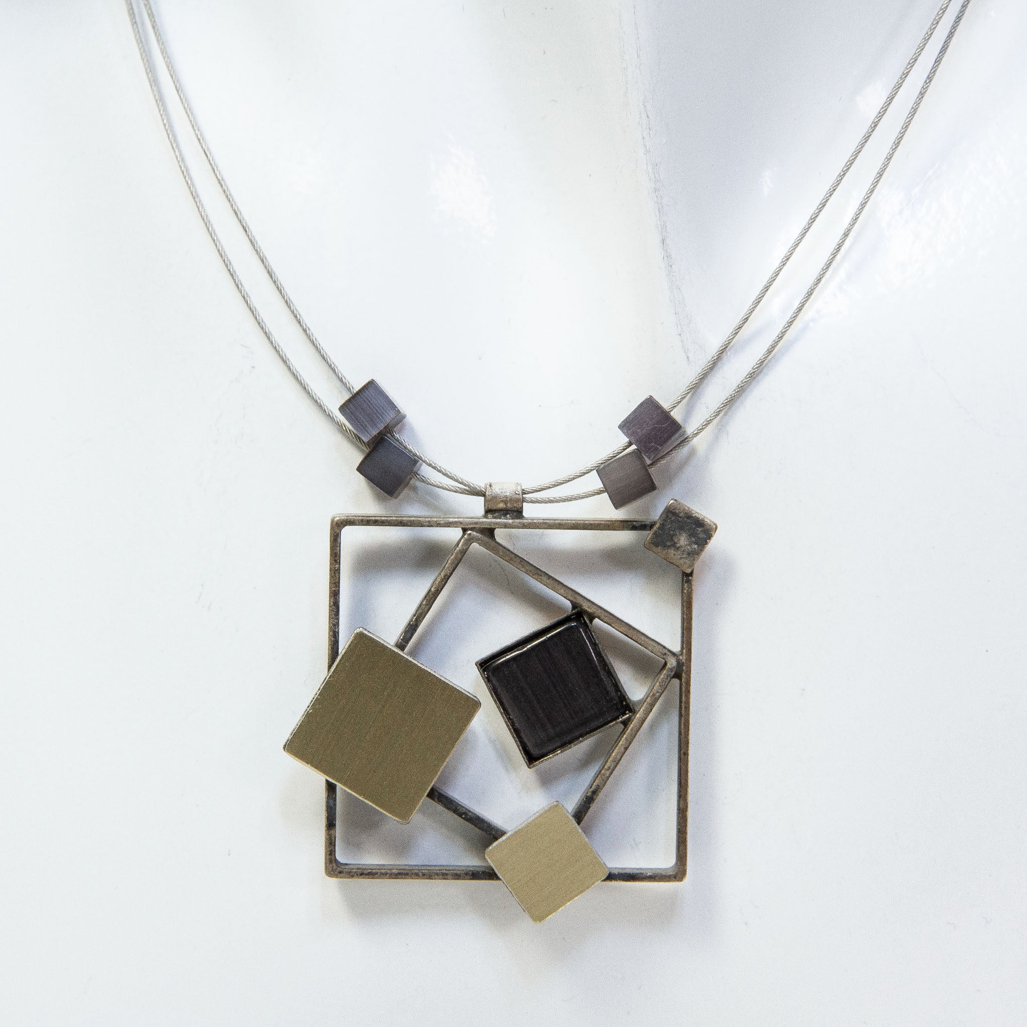 Christophe Poly Modernist Geometric Square Pendant - 18" Main image