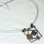 Christophe Poly Modernist Geometric Square Pendant - 18"