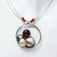 Christophe Poly Circular Mixed Metal & Red Glass Pendant - 18"