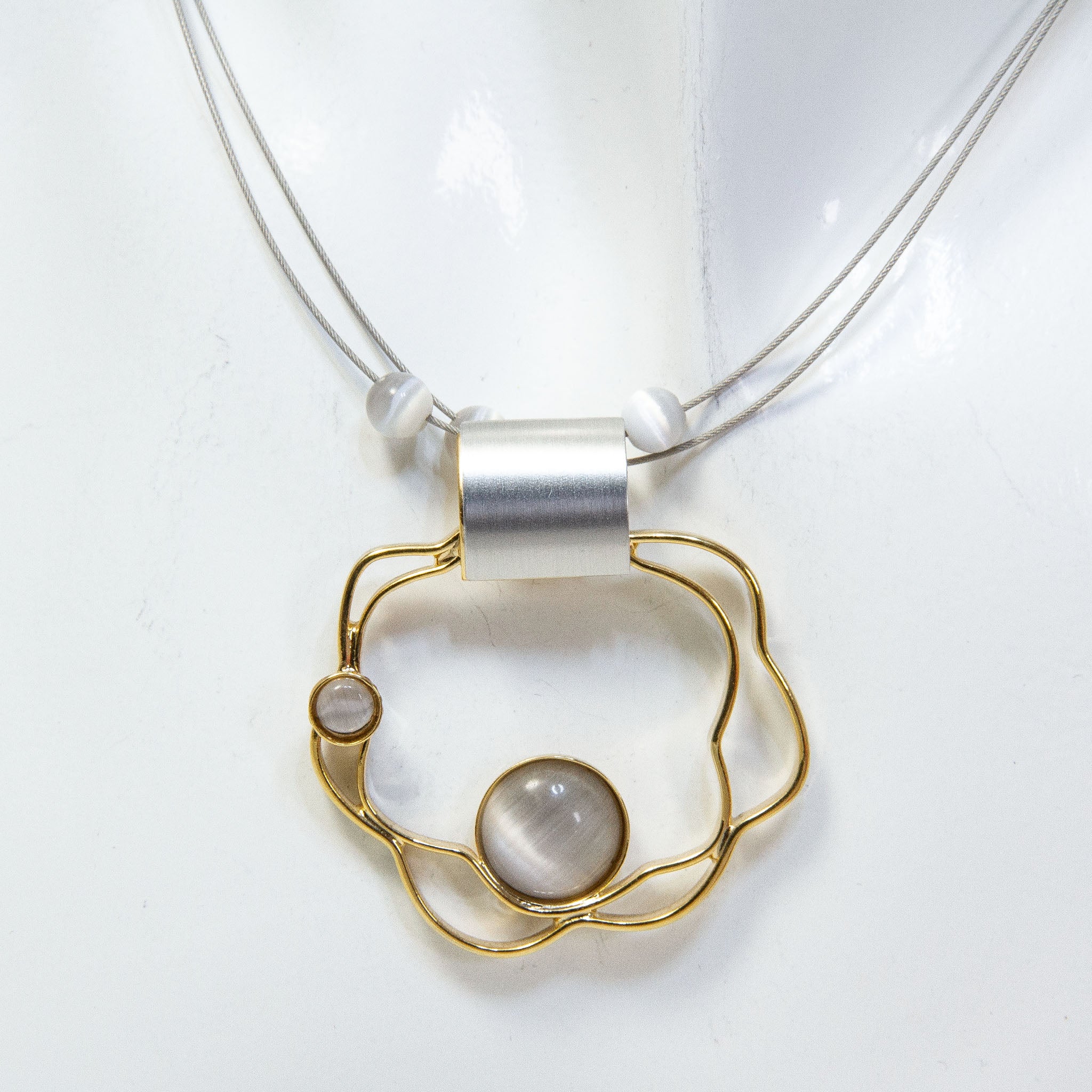 Christophe Poly Mixed Metal & Cat's-Eye Glass Pendant - 18" Main image