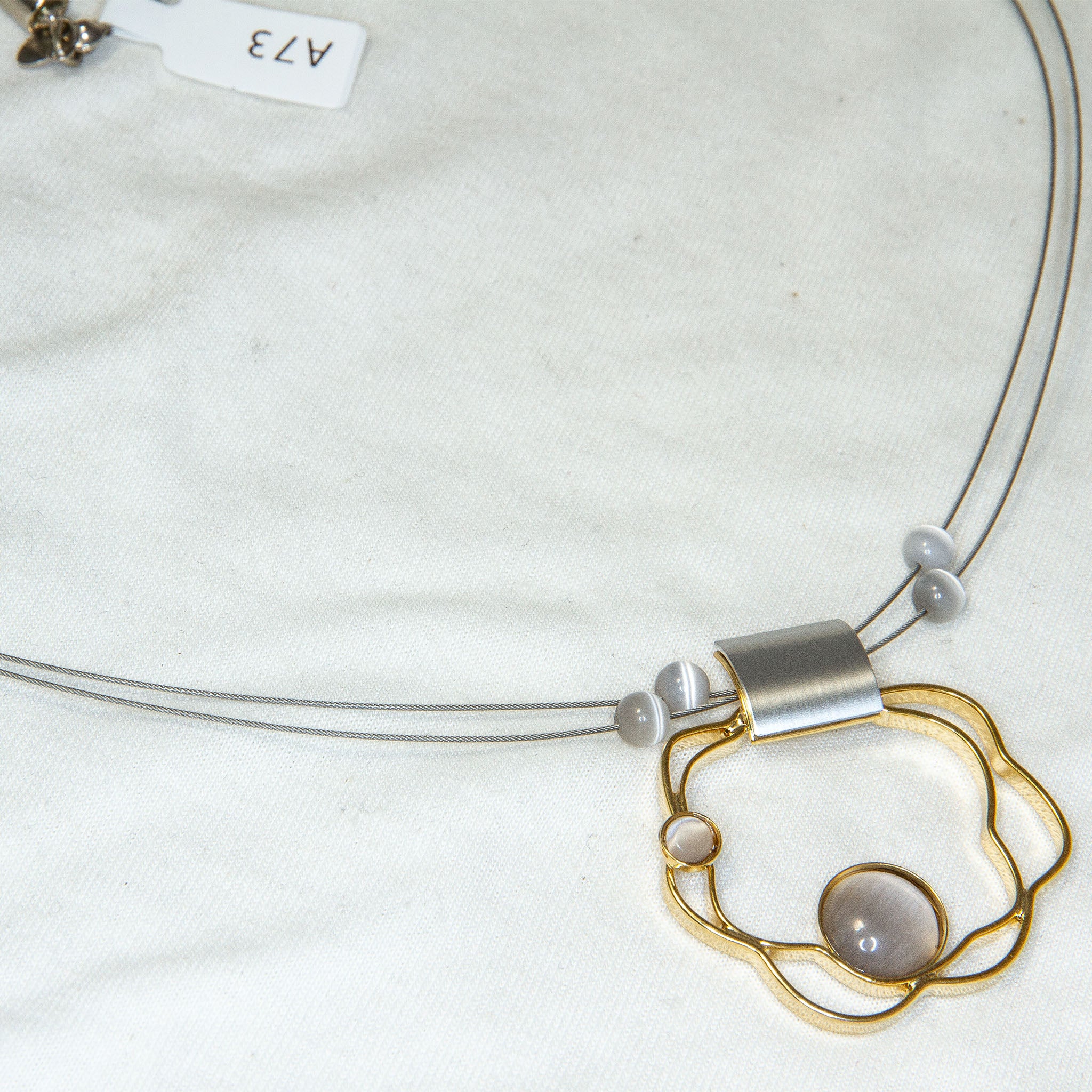 Christophe Poly Mixed Metal & Cat's-Eye Glass Pendant - 18" Secondary image