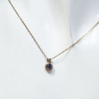 Sterling Silver 4mm Bezel Set Amethyst Pendant Necklace - 18"