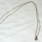 Sterling Silver 4mm Bezel Set Amethyst Pendant Necklace - 18"