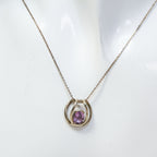 Sterling Silver 6x8mm Oval Amethyst Pendant Necklace - 17"