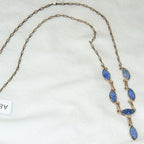 Sterling Silver Lapis Lazuli Marquise Drop Necklace - 18"