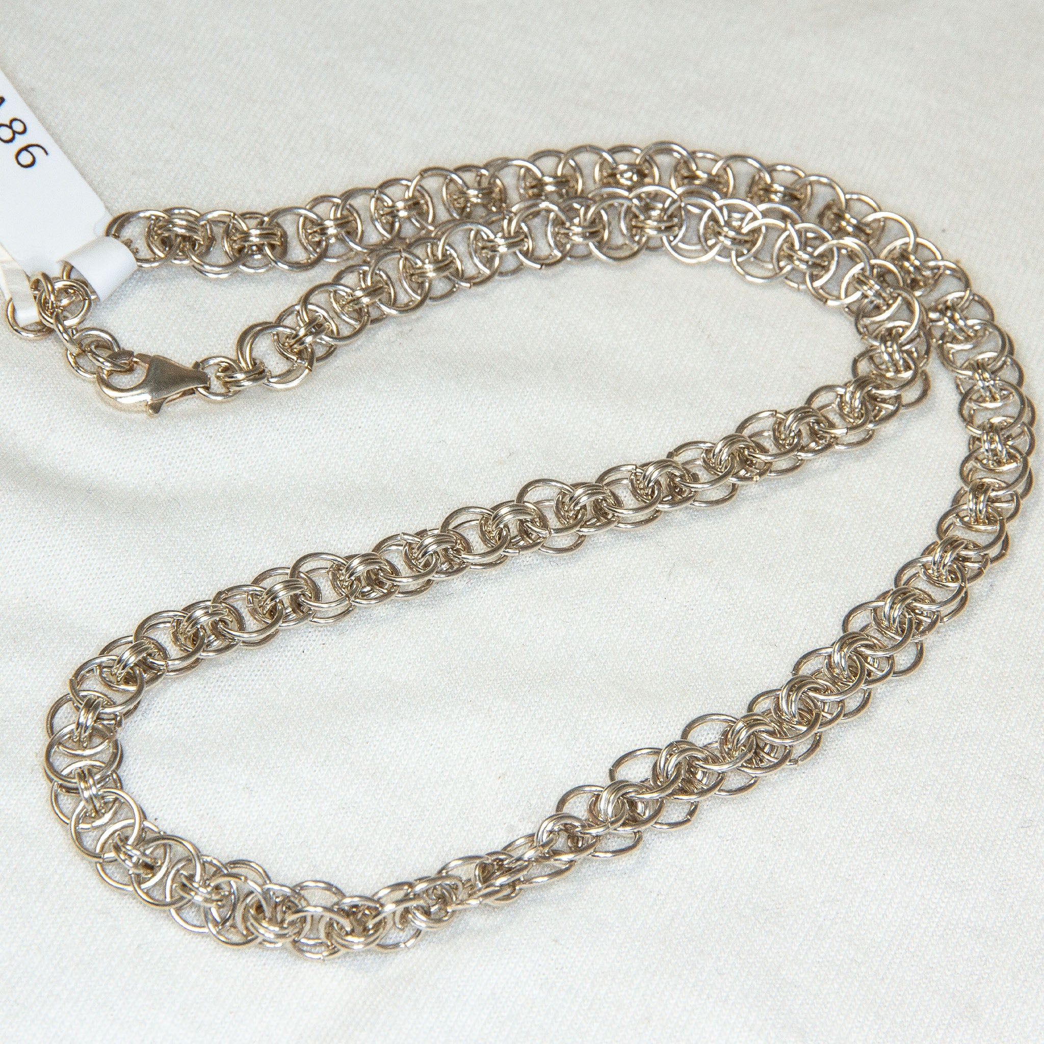 Substantial 18" 925 Sterling Silver Double Link Chain Necklace - 23.80g Secondary image