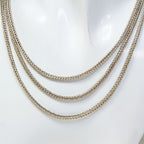22" 3-Strand Woven 72% Silver Chain Necklace