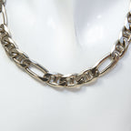 17" Substantial 925 Sterling Silver Figaro Mariner Chain Necklace - 82.60g