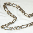 17" Substantial 925 Sterling Silver Figaro Mariner Chain Necklace - 82.60g