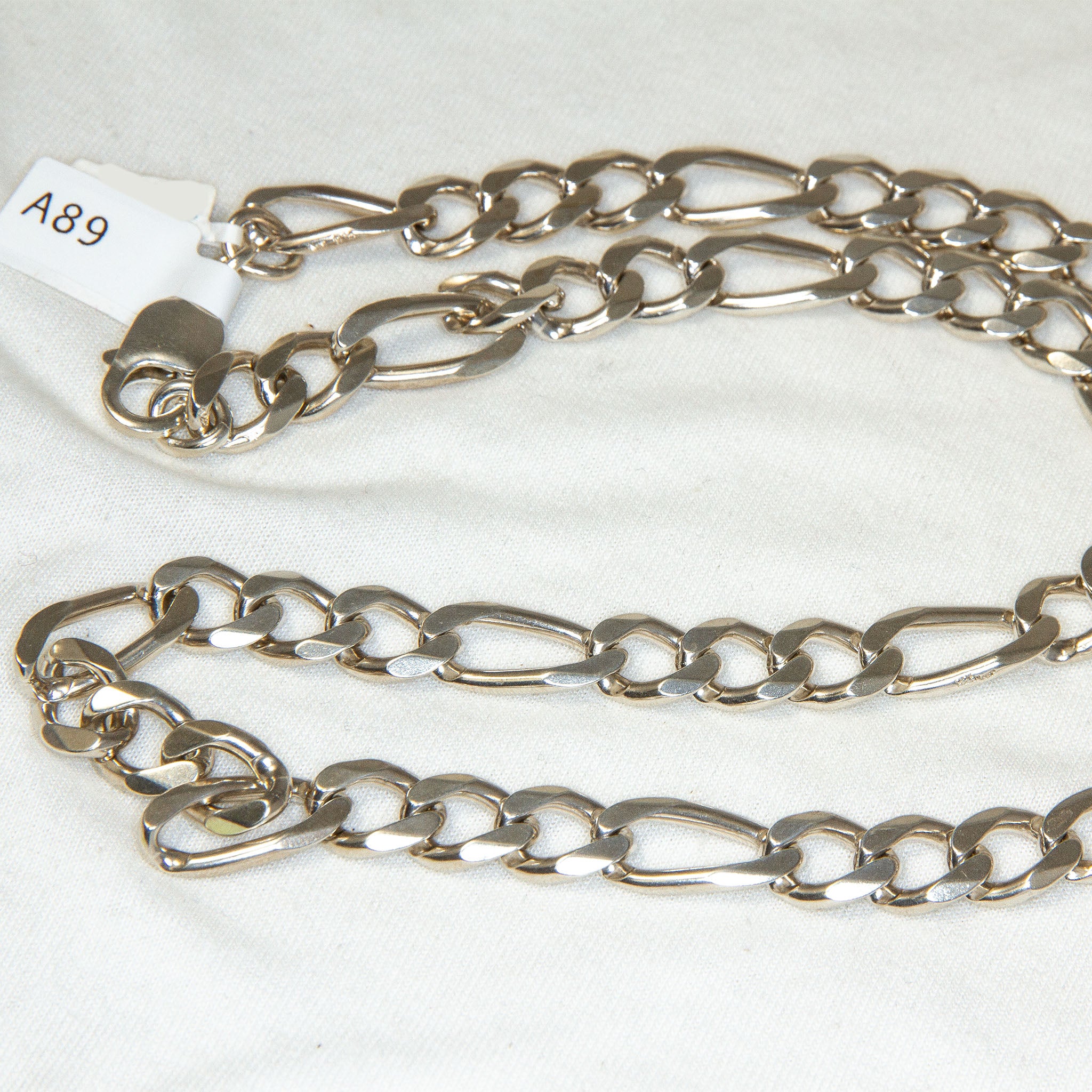 22" Substantial 925 Sterling Silver Figaro Chain Necklace - 72g