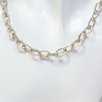 18" 925 Sterling Silver Textured Oval Link Chain Necklace