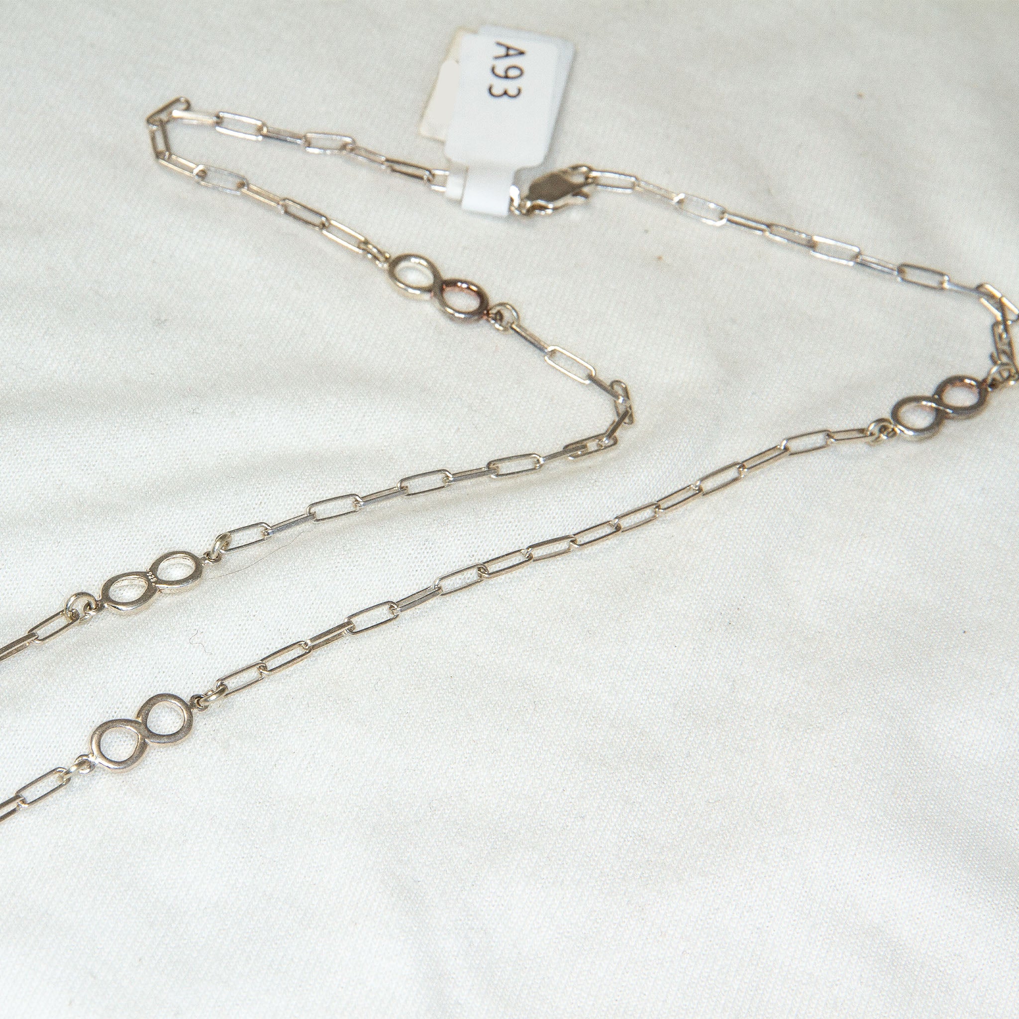 Sterling Silver Infinity Station Paperclip Chain - 18" Secondary image