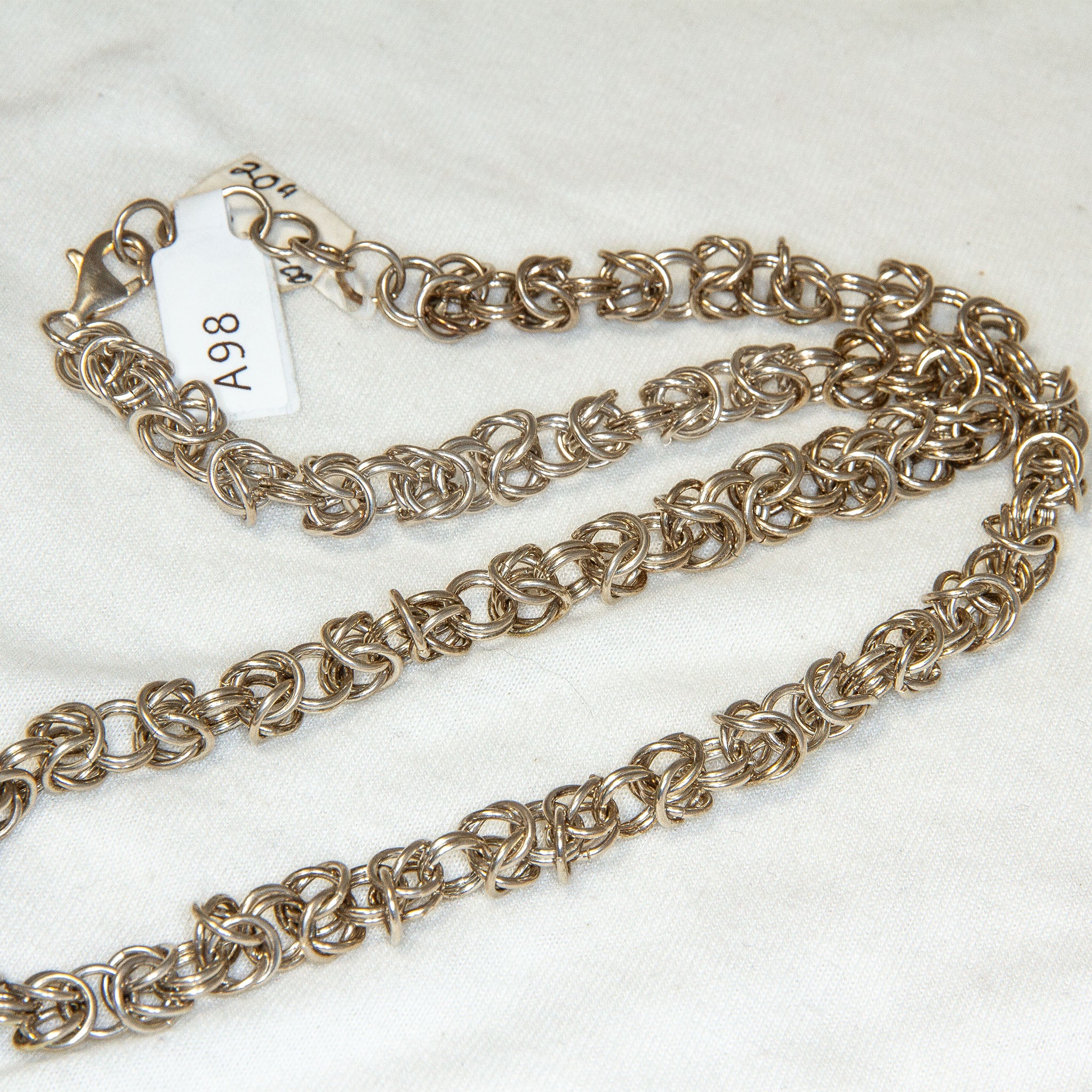 20" Handcrafted 925 Sterling Silver Woven Link Chain Necklace Secondary image