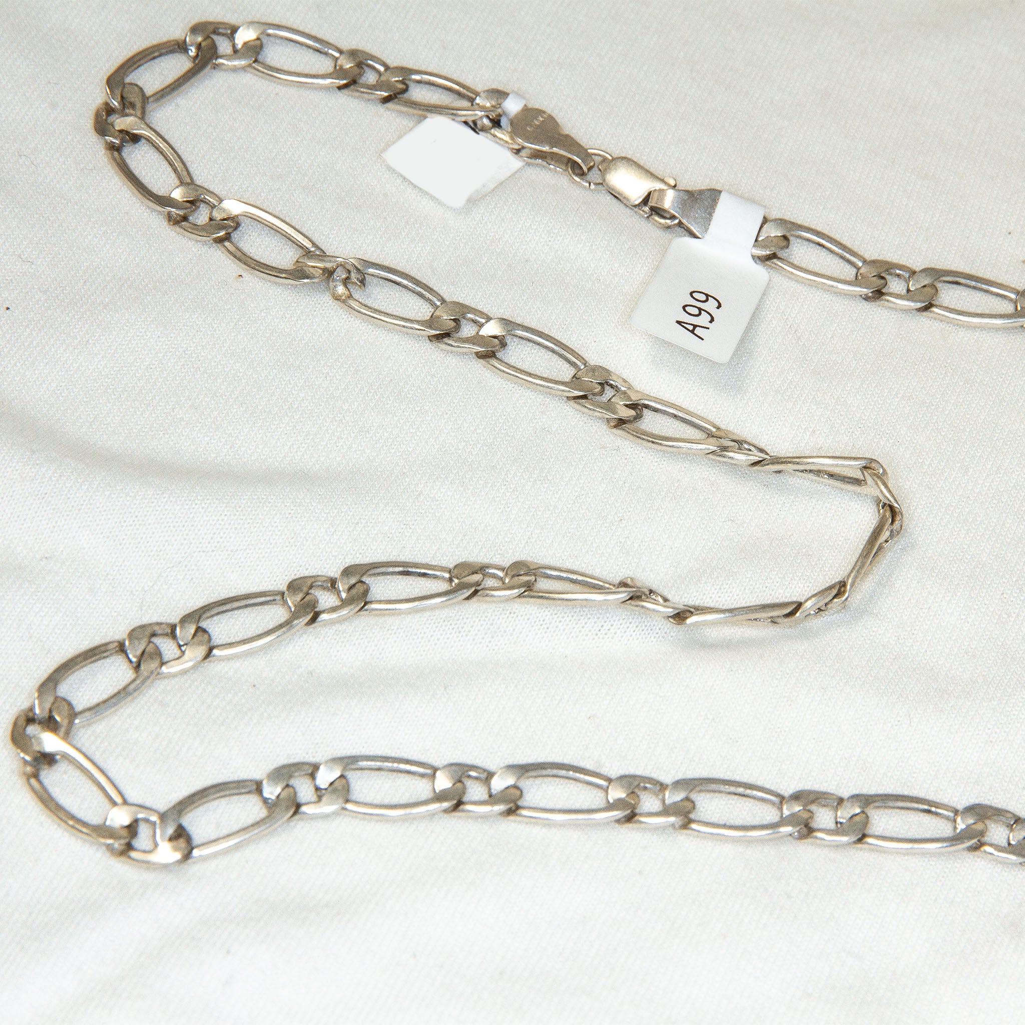 22" 925 Sterling Silver Figaro Chain Necklace