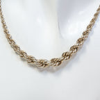 Sterling Silver Graduated Rope Chain Necklace - 12.54g