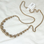 Sterling Silver Graduated Rope Chain Necklace - 12.54g