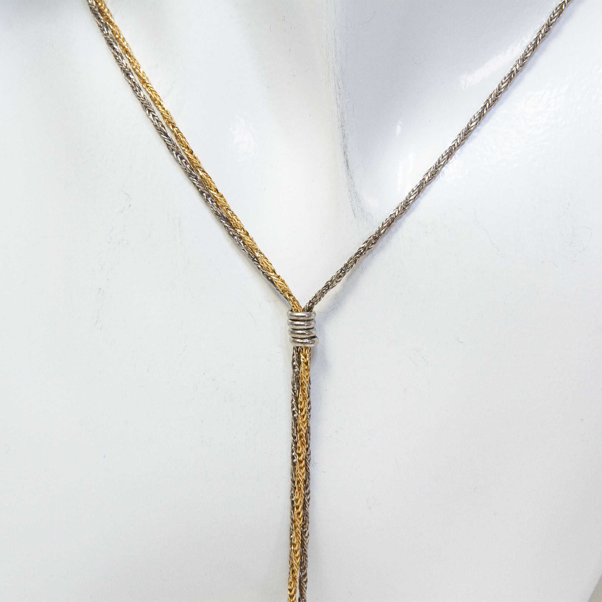 Two-Tone Sterling Silver Lariat Y-Necklace - 8.12g Main image