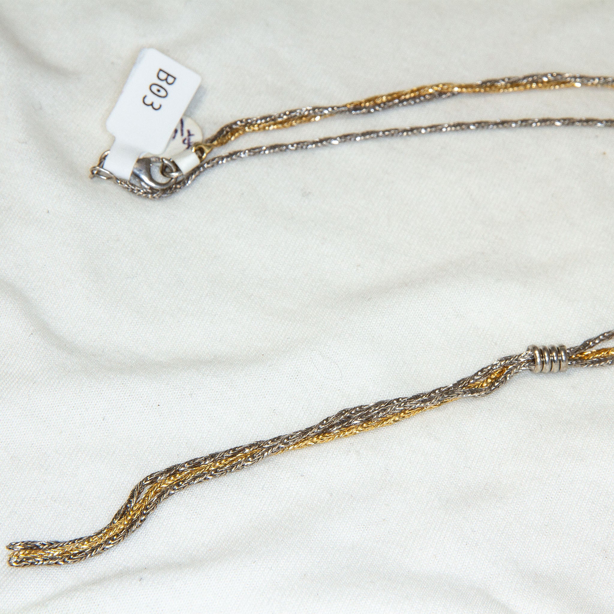 Two-Tone Sterling Silver Lariat Y-Necklace - 8.12g Secondary image
