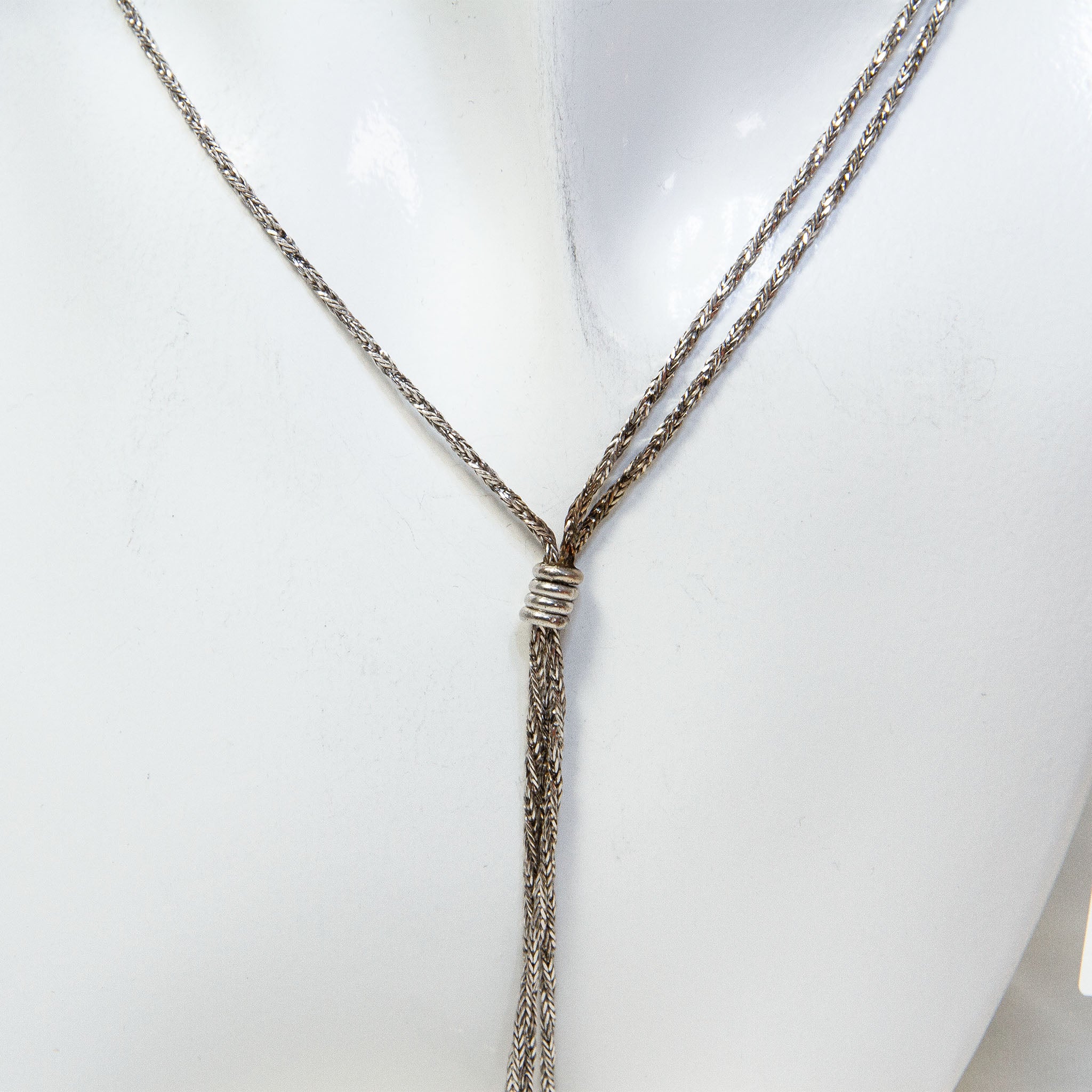 Sterling Silver Tassel Y-Necklace - 7.86g