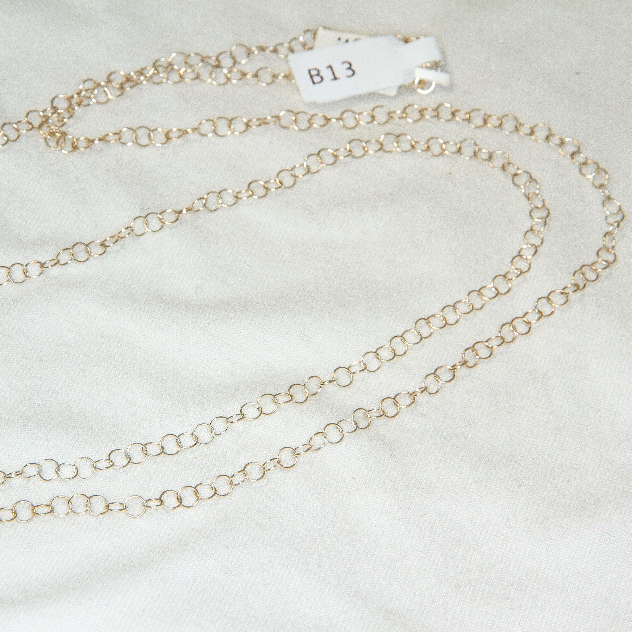 32" Sterling Silver Open Link Rolo Chain - 4.30g Secondary image