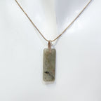 Sterling Silver 10x30mm Labradorite Bar Pendant Necklace - 16"