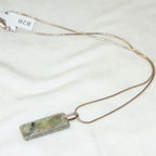Sterling Silver 10x30mm Labradorite Bar Pendant Necklace - 16"