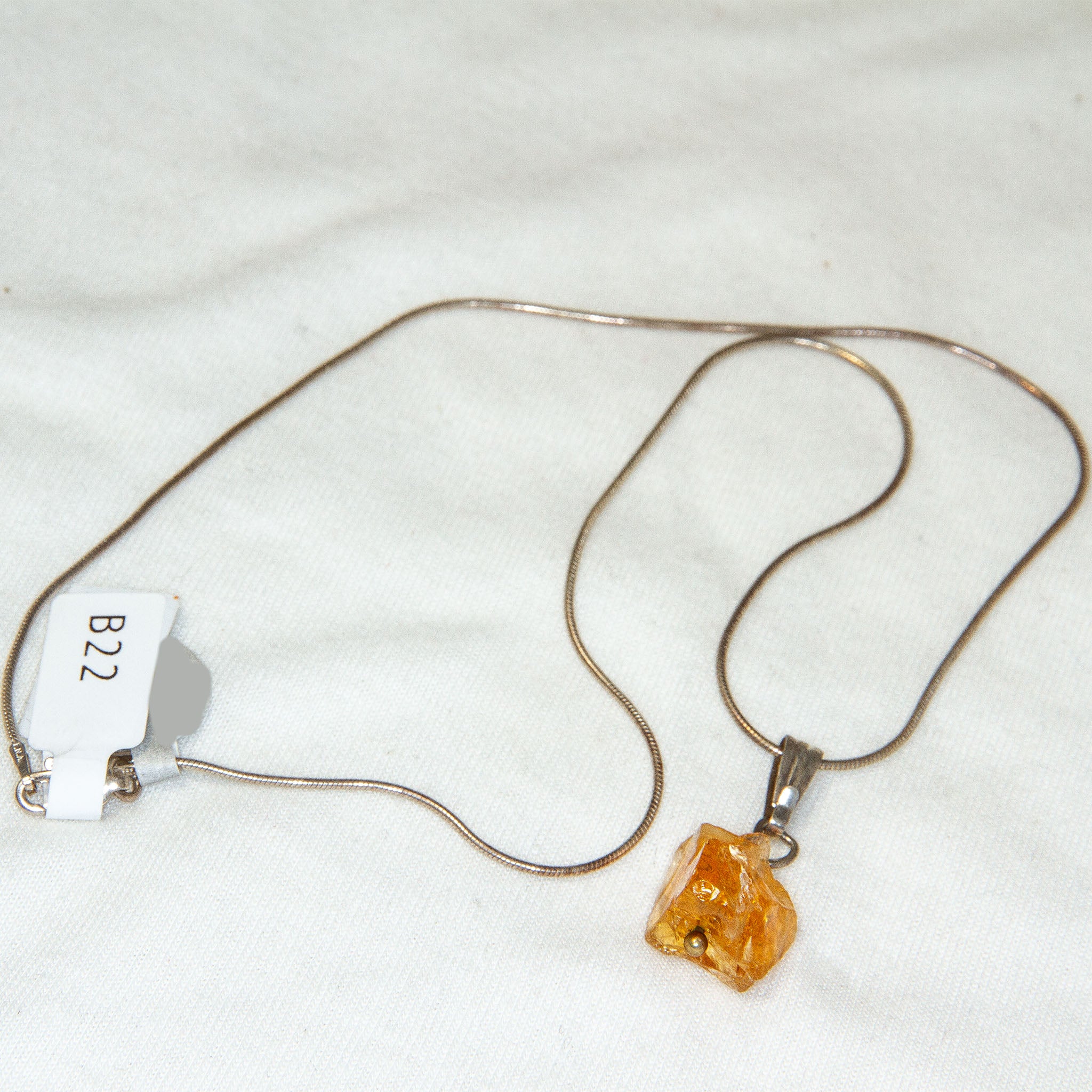 Sterling Silver Raw Citrine Pendant Necklace - 16" Secondary image