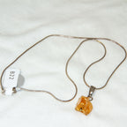 Sterling Silver Raw Citrine Pendant Necklace - 16"