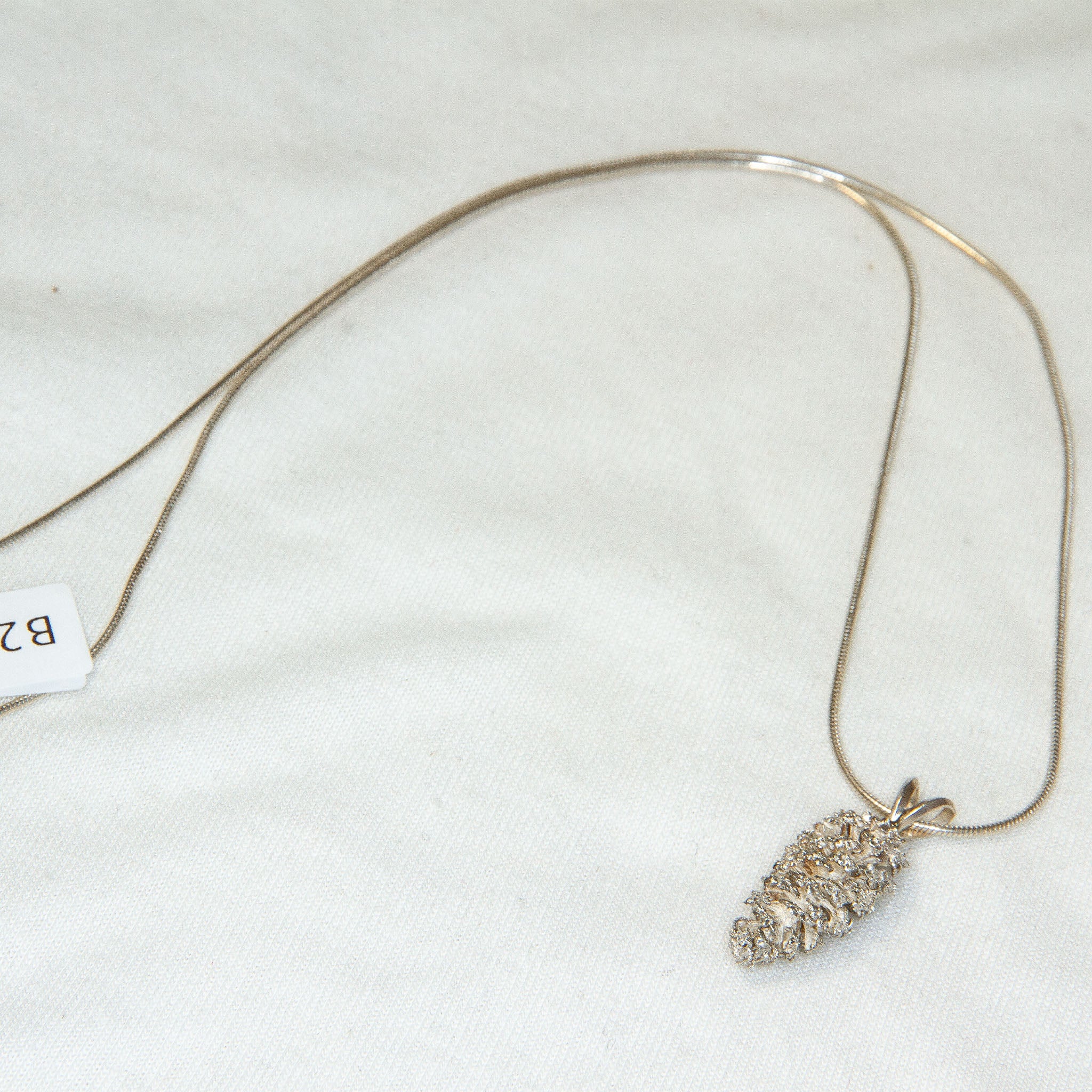 18" Sterling Silver Cast Spruce Cone Pendant Necklace
