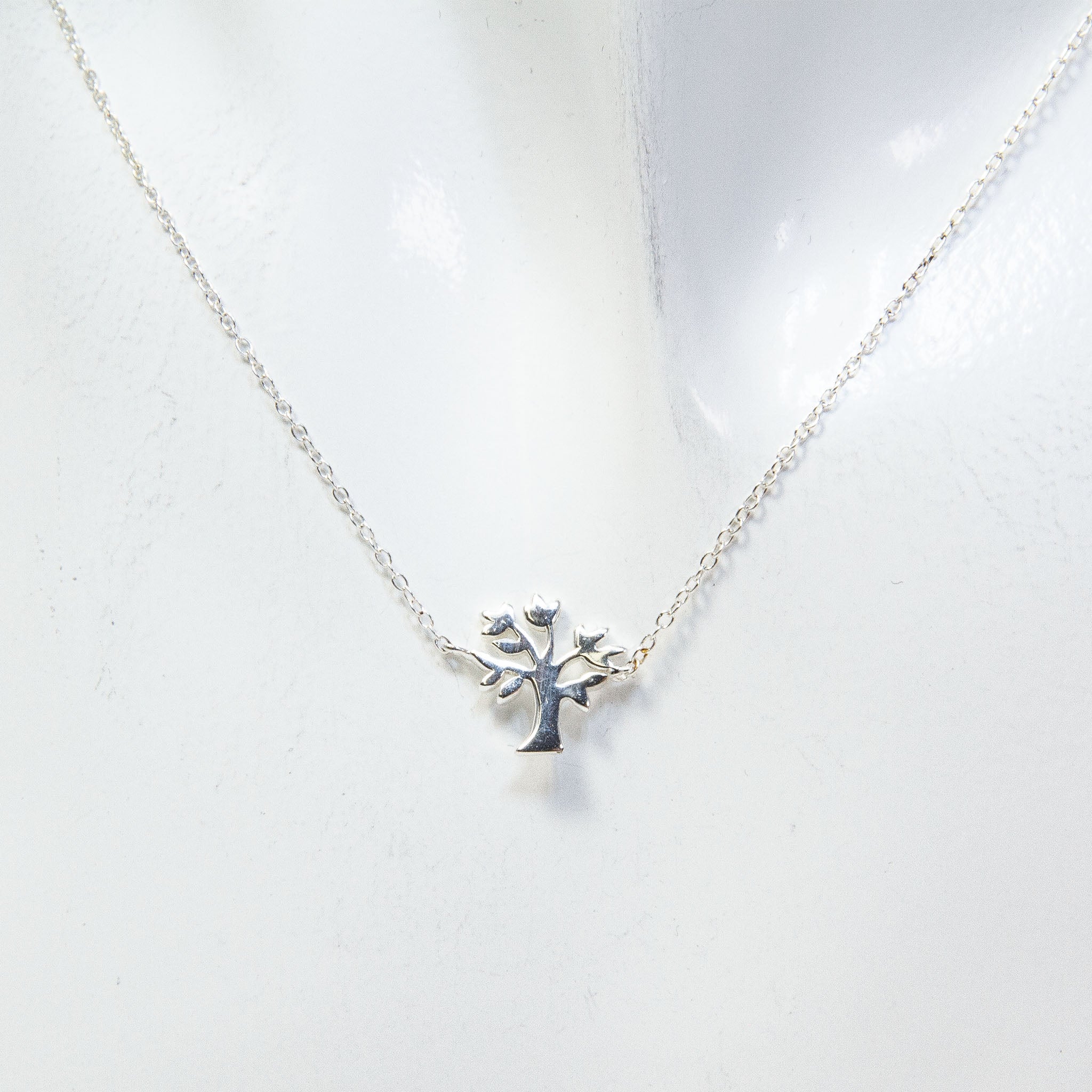 Sterling Silver Tree of Life Station Necklace Main image